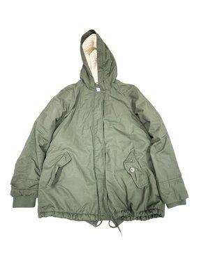 Bass Winter Parka Coat With Faux Shearling Lined Hood Size L